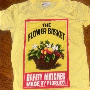 Fiorucci Yellow Short Sleeve Tee with Graphic Design